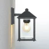 Aplique de exterior Lindby Giavanna, 23,3 cm, antracita, cristal