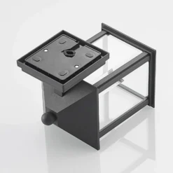 Aplique de exterior Lindby Giavanna, 23,3 cm, antracita, cristal