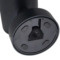 Aplique de exterior Lindby Heulo, Ø 10,5 cm, gris humo, con sensor