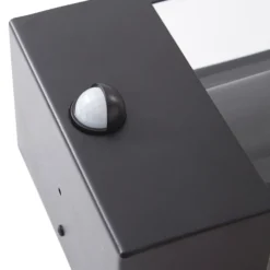 Aplique de exterior Lindby Ilana, negro, sensor, IP44, E27