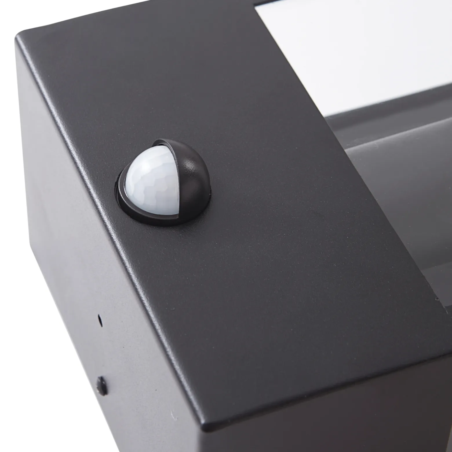 Aplique de exterior Lindby Ilana, negro, sensor, IP44, E27