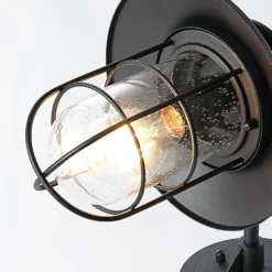 Aplique de exterior Lindby Kyan, altura 32 cm, negro, IP44, E27