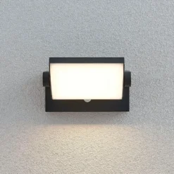 Aplique de exterior Lindby LED Sherin, set de 2, orientable, sensor