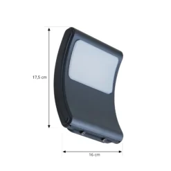 Aplique de exterior Lindby LED Radane, gris oscuro, angular, IP54