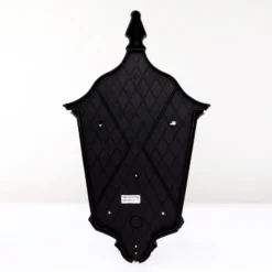 Aplique de exterior Lindby Lieva, altura 44 cm, negro, cristal