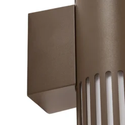 Aplique de exterior Lindby Lurinda, 2 luces, marrón, Ø10 cm, IP44
