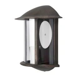 Aplique de exterior Lindby Maelis, marrón óxido, metal, 27 cm, E27