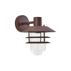 Aplique de exterior Lindby Meliora, marrón óxido, hierro, IP44, E27