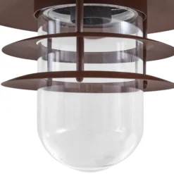 Aplique de exterior Lindby Meliora, marrón óxido, hierro, IP44, E27
