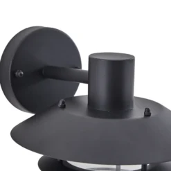 Aplique de exterior Lindby Meliora, negra, hierro, IP44, E27