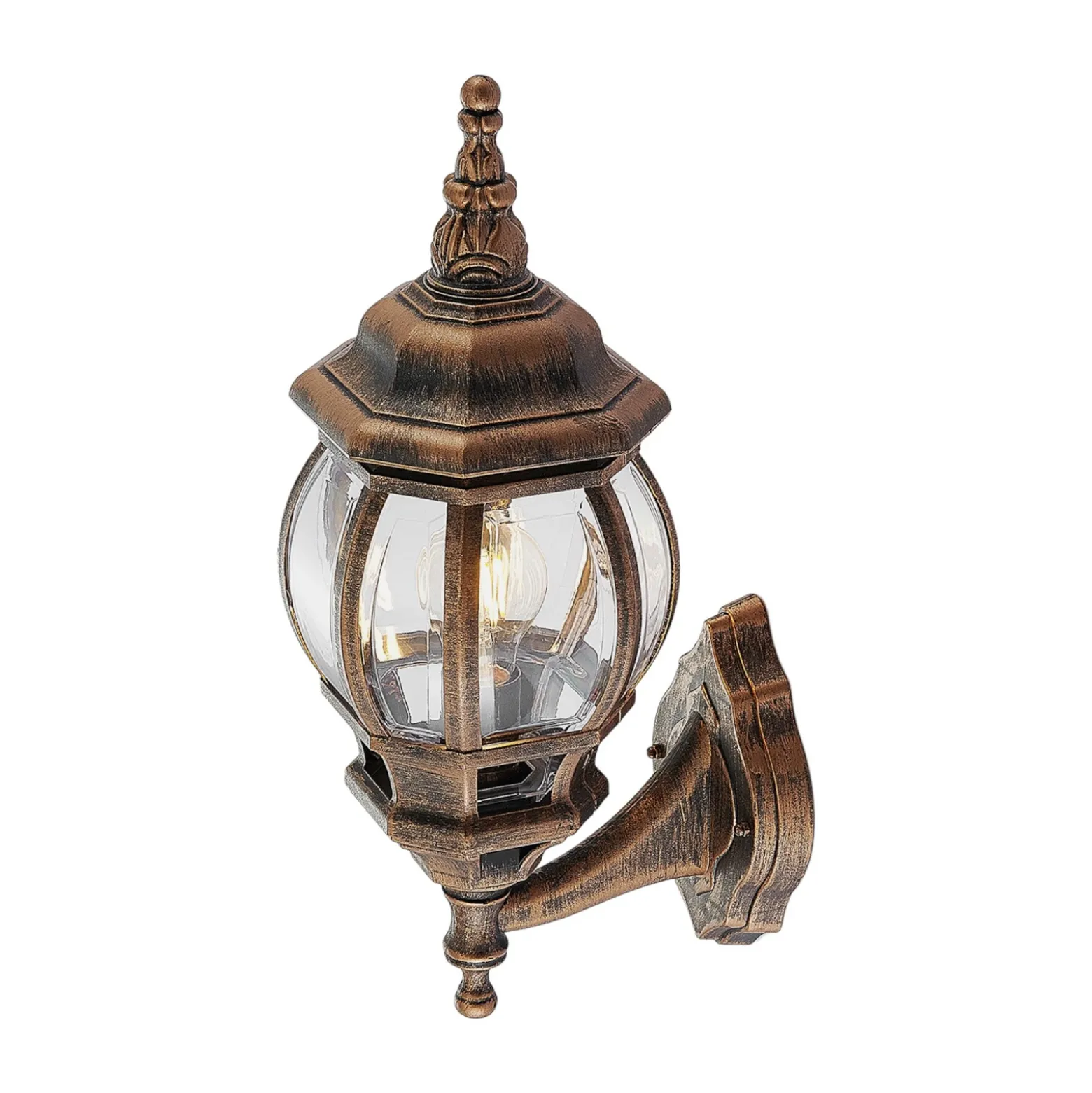 Aplique de exterior Lindby Nadesha, altura 47 cm, dorado cepillado