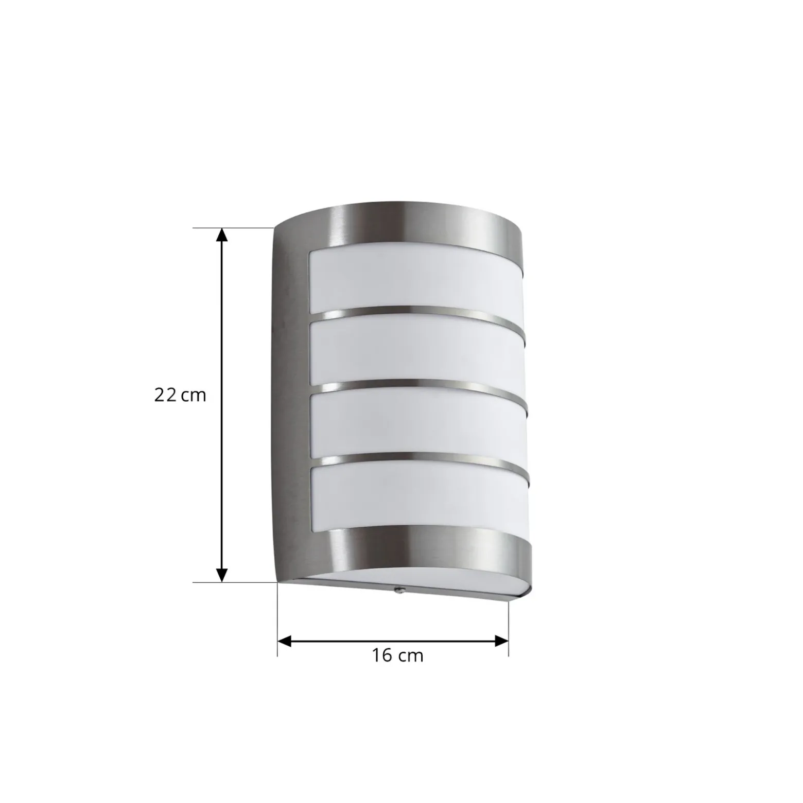 Aplique de exterior Lindby Noyan, 22 cm, acero inoxidable, IP44, E27