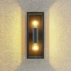 Aplique de exterior Lindby Peldar, transparente, con 2 luces, 38 cm, metal
