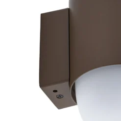 Aplique de exterior Lindby Pilva, marrón, metal, IP44, E27