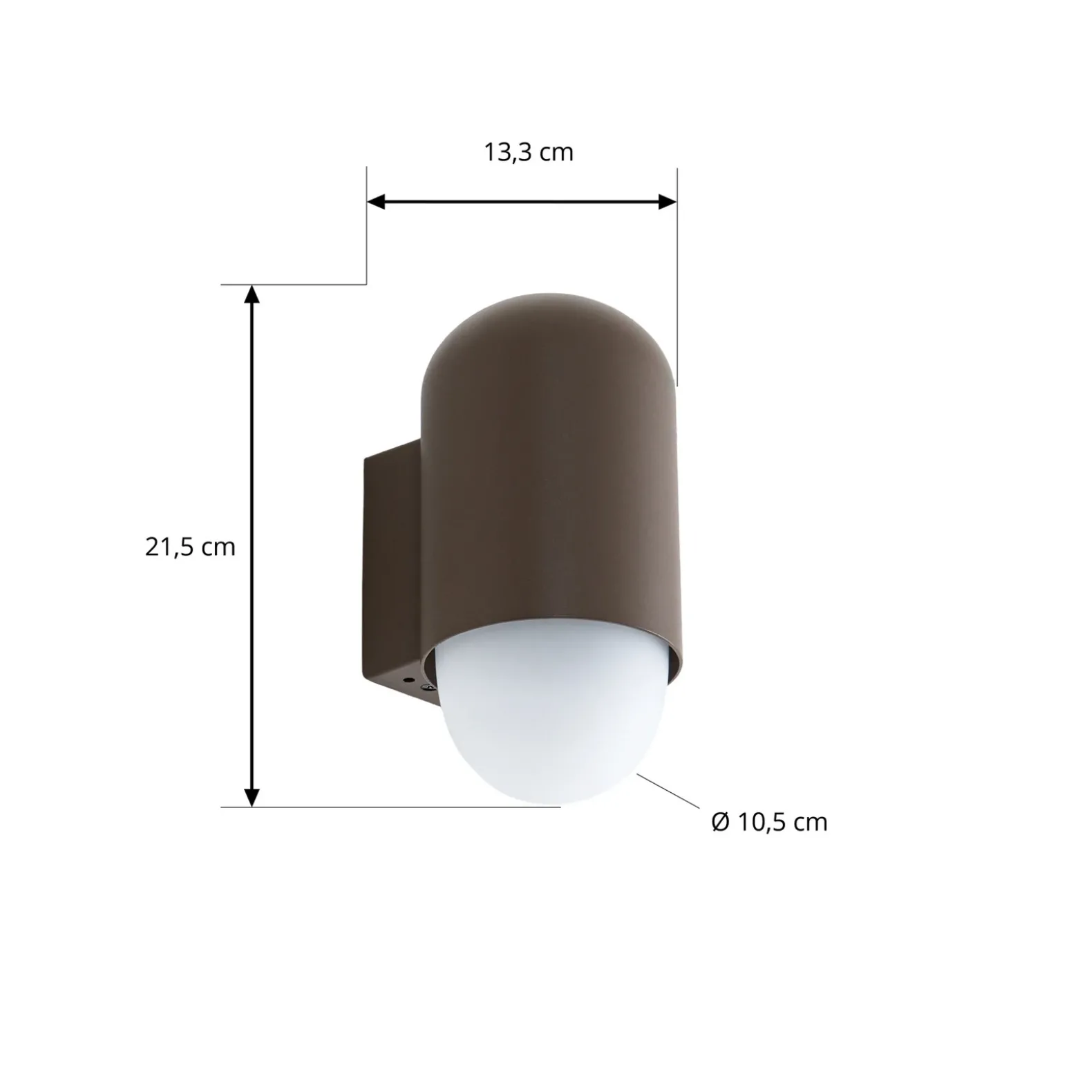 Aplique de exterior Lindby Pilva, marrón, metal, IP44, E27
