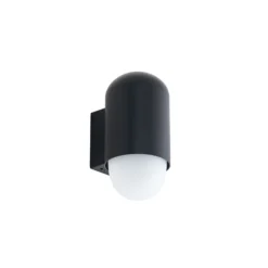 Aplique de exterior Lindby Pilva, negro, metal, IP44, E27