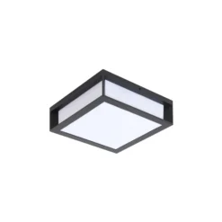 Aplique de exterior Lindby Sivana, negro, aluminio, 26 cm x 26 cm