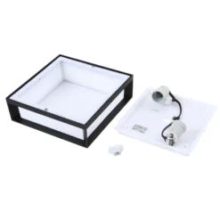 Aplique de exterior Lindby Sivana, negro, aluminio, 26 cm x 26 cm