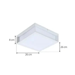 Aplique de exterior Lindby Sivana, blanca, aluminio, 26 cm x 26 cm