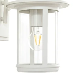 Aplique de exterior Lindby Zayn, blanco, cristal, altura 33 cm, IP23