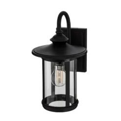 Aplique de exterior Lindby Zayn, negra, cristal, altura 33 cm, IP23