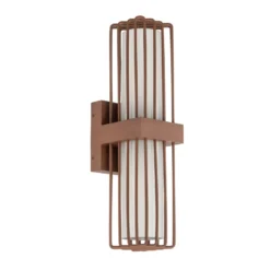 Aplique de exterior Lucande Chandan, óxido, 2 luces, IP54, E27