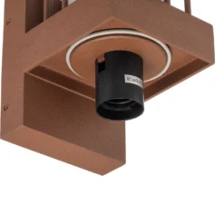 Aplique de exterior Lucande Chandan, óxido, 2 luces, IP54, E27