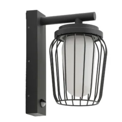 Aplique de exterior Lucande Chandan, 30 cm, antracita, sensor