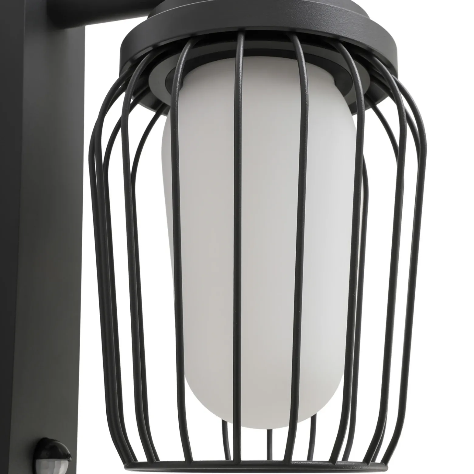 Aplique de exterior Lucande Chandan, 30 cm, antracita, sensor