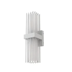 Aplique de exterior Lucande Chandan, 42 cm, blanco, metal, IP54