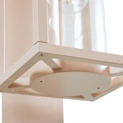Aplique de exterior Lucande Ferda, portalámpara inferior, beige, IP44
