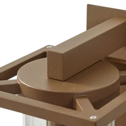 Aplique de exterior Lucande Ferda, portalámpara inferior, marrón, IP44