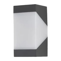 Aplique de exterior Lucande Kiran, gris, metal, IP44, E27