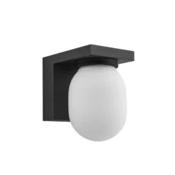 Aplique de exterior Lucande Ovaali, cristal, gris oscuro, IP65