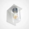 Aplique de exterior Lucande Semka, blanca, aluminio, cristal, 20 cm