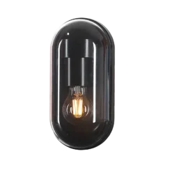 Aplique de exterior Lucande Serine, 25,5 cm, negro, aluminio