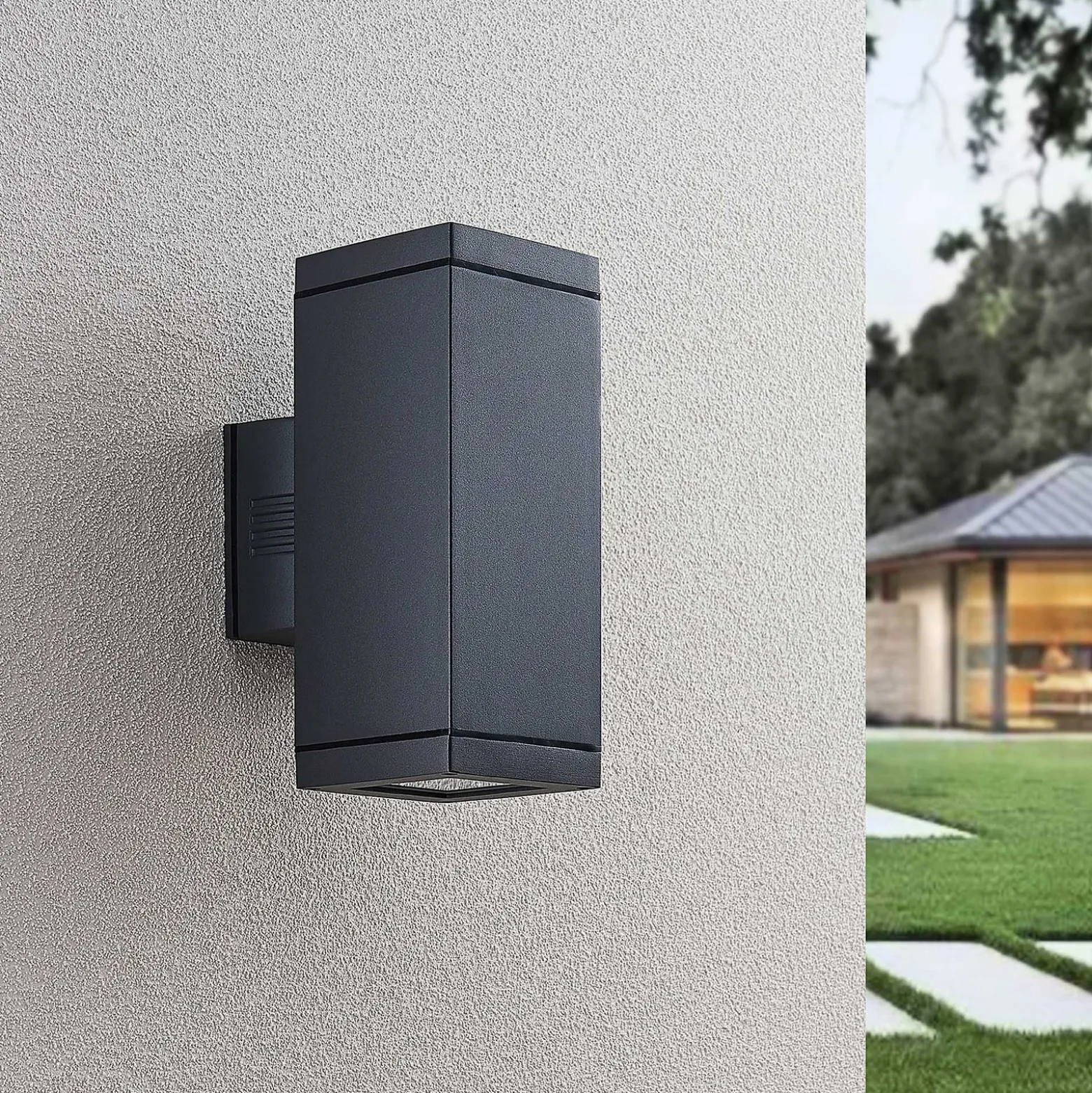Aplique de exterior Lucande Stani, E27, 2 luces