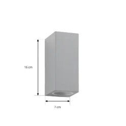 Aplique de exterior Lucande Xava, luz hacia arriba/abajo, gris, 2 luces, GU10