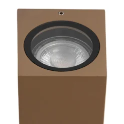 Aplique de exterior Lucande Xava, luz hacia arriba/abajo, marrón, 2 luces, GU10