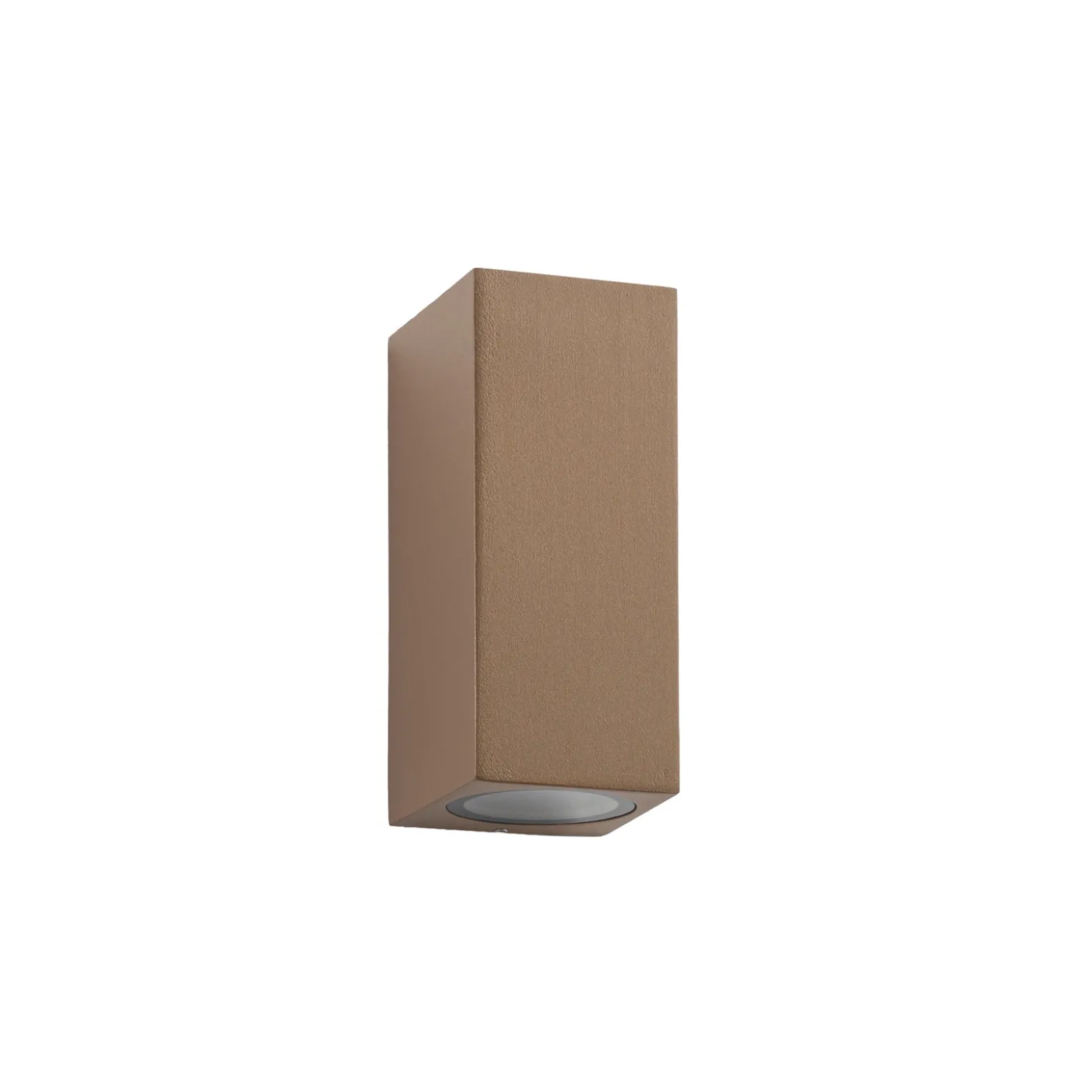 Aplique de exterior Lucande Xava, luz hacia arriba/abajo, marrón, 2 luces, GU10