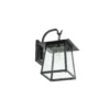 Aplique de exterior Lucande Xavon, negro, farol, E27, IP44