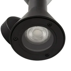 Aplique de exterior Lucande Xalor, negro, IP65, metal, GU10