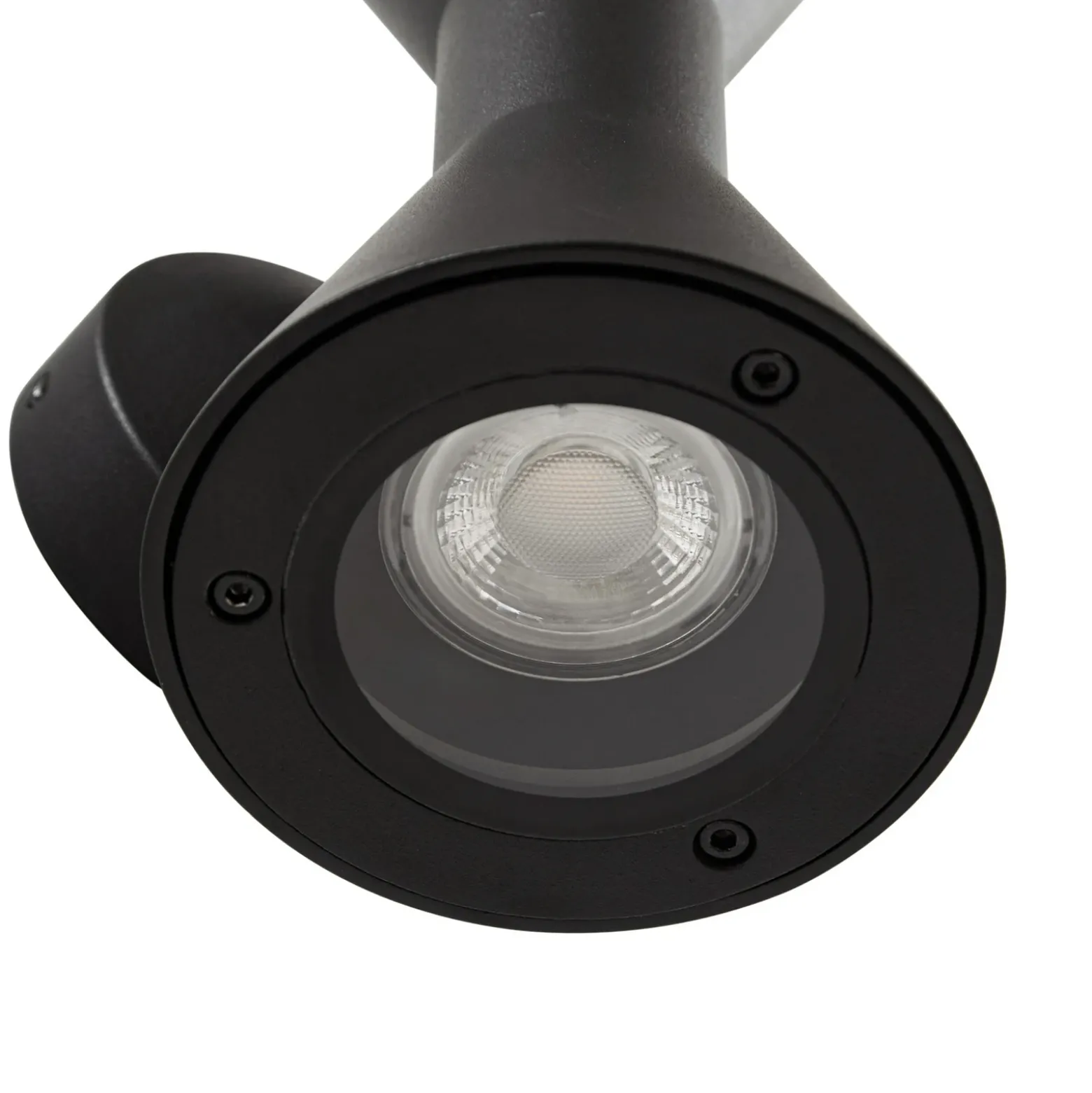 Aplique de exterior Lucande Xalor, negro, IP65, metal, GU10