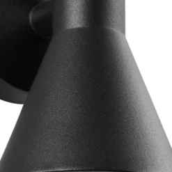 Aplique de exterior Lucande Xalor, negro, IP65, metal, GU10