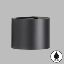 Aplique de exterior Matteo LED, negro, ancho 14 cm, 2 luces.