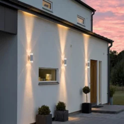 Aplique de exterior Modena, 2 luces, blanco