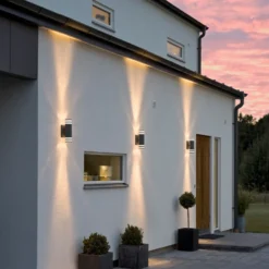 Aplique de exterior Modena, 2 luces, negro