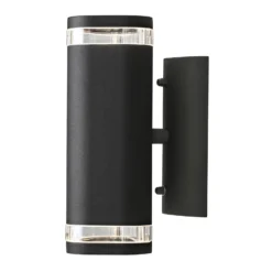 Aplique de exterior Modena, ranura, 2 luces negro