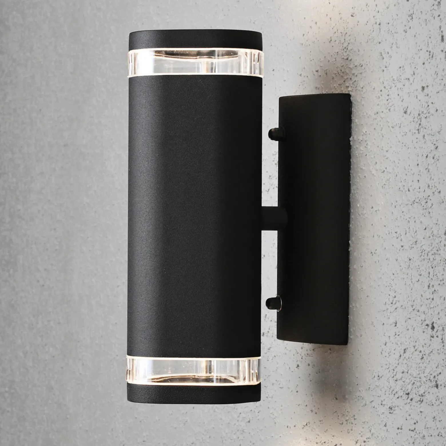 Aplique de exterior Modena, ranura, 2 luces negro