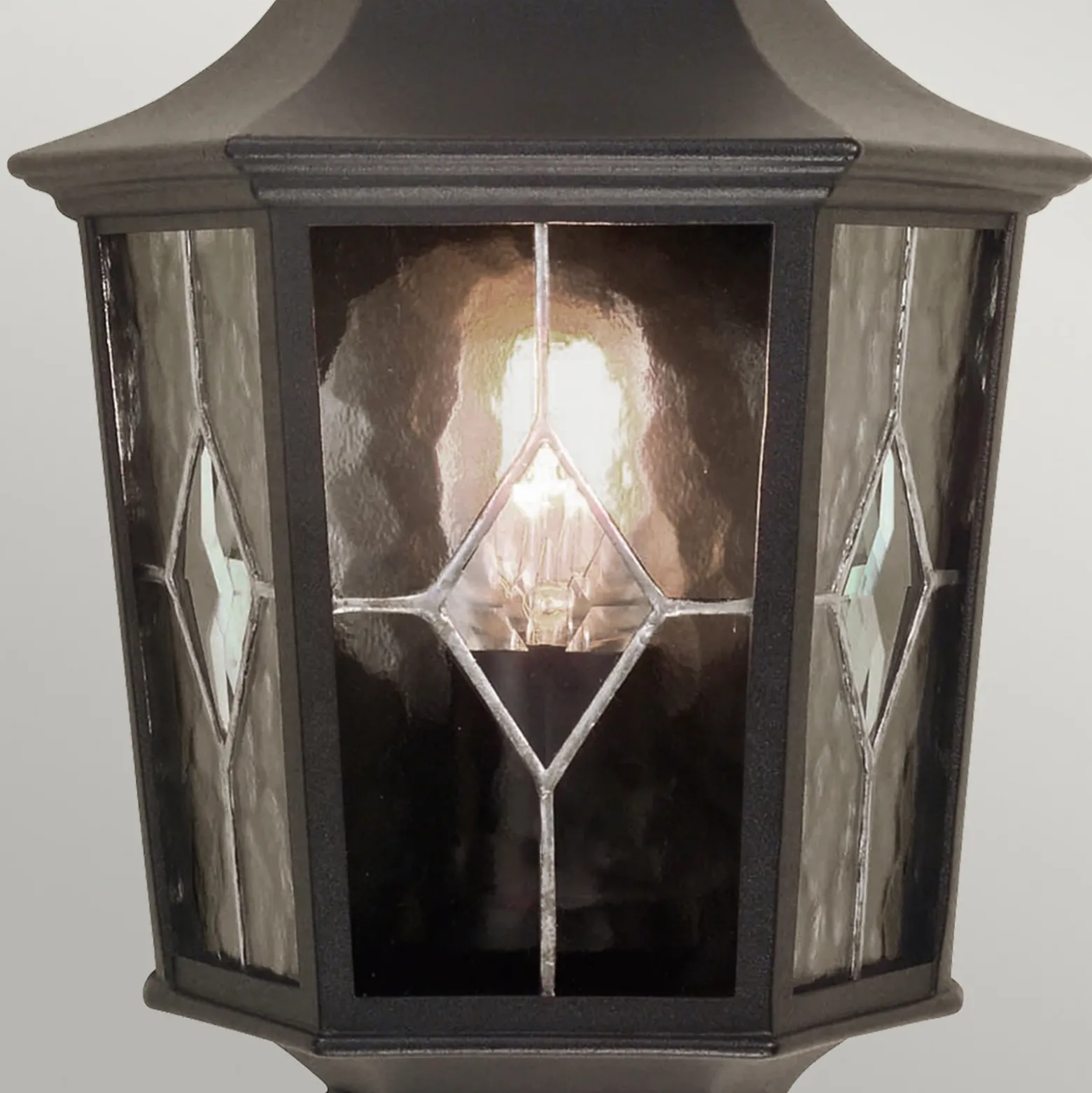 Aplique de exterior Norfolk, media farol, negra, IP43